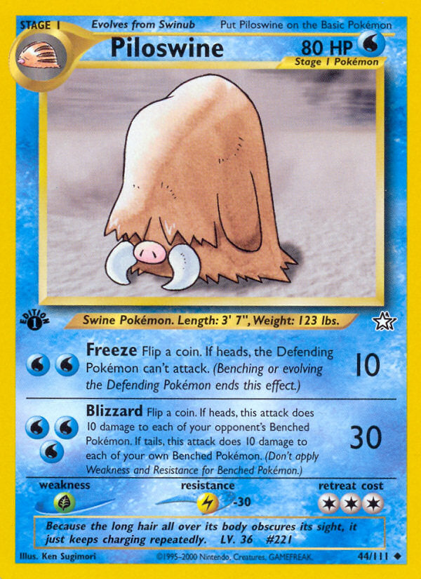 Neo Genesis Piloswine #44/111 first edition